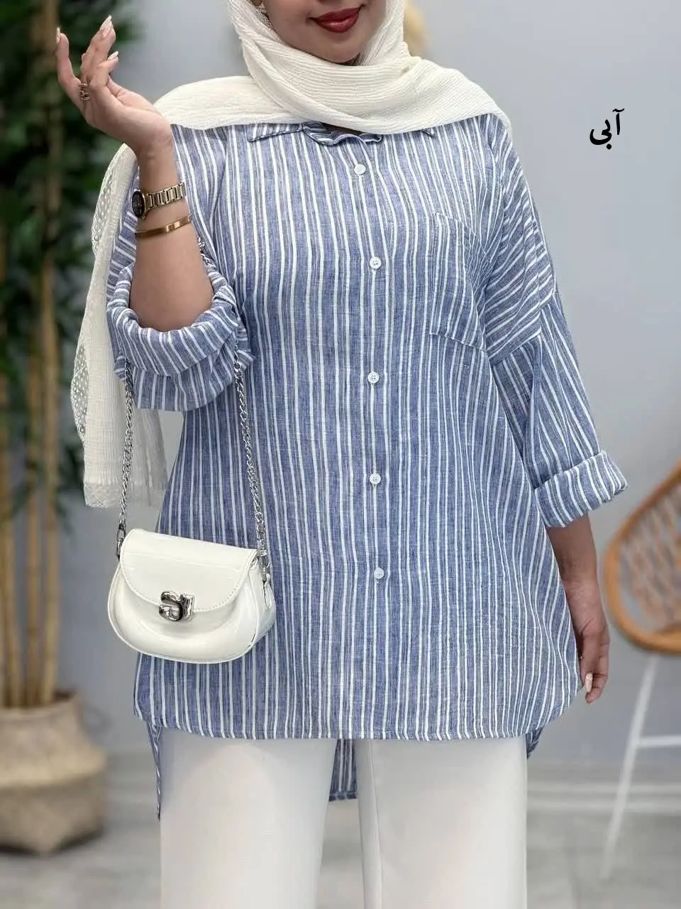 3483-شومیز لینن دیپلمات